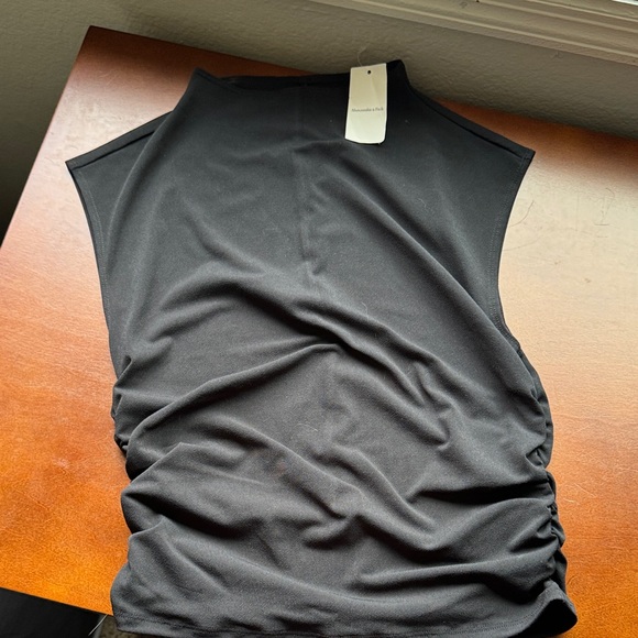 NWT Abercrombie & Fitch Black Ruched Paloma Tank Top - Picture 5 of 5